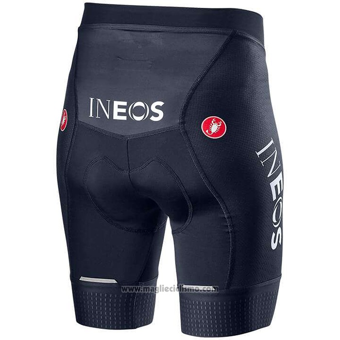 2020 Abbigliamento Ciclismo Donne Ineos Grenadiers Rosso Scuro Blu Manica Corta e Salopette